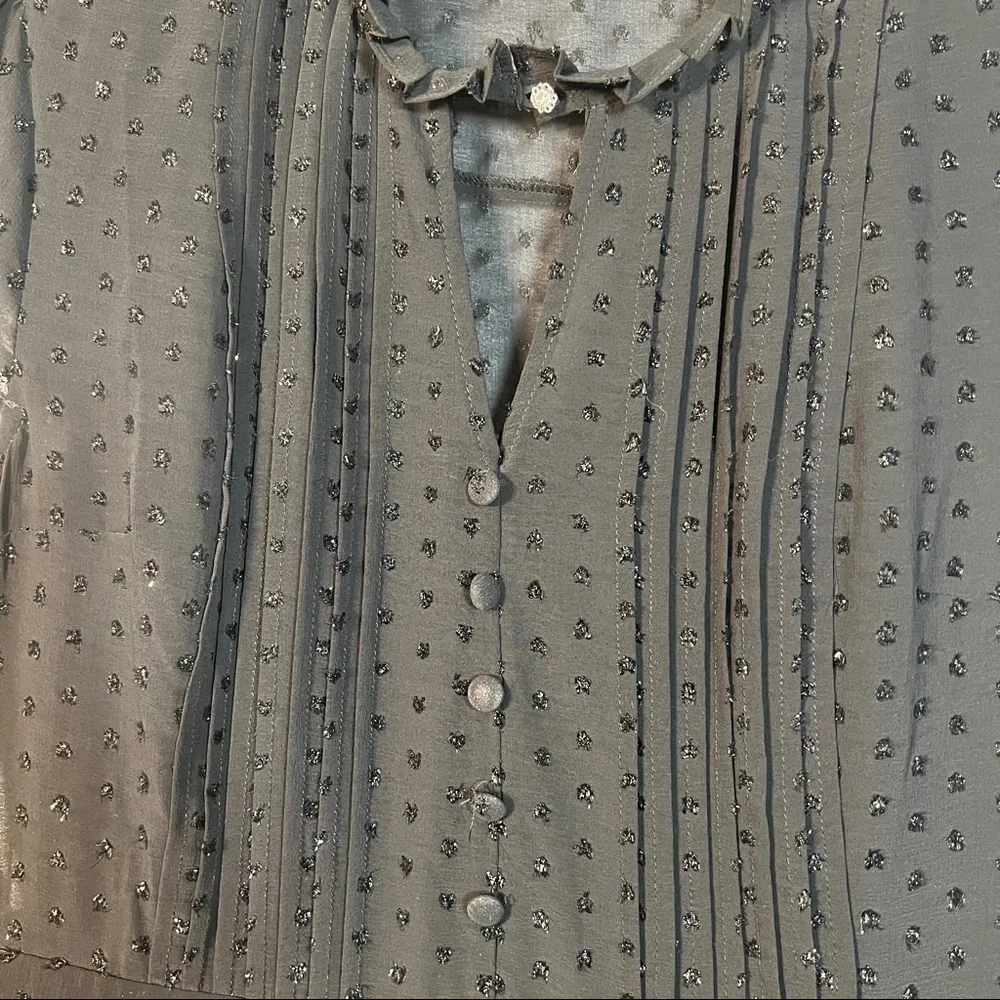 MODCLOTH Sparkling Black Fit & Flare Dress. Bodice has pleats, chocker, Size L - Picture 2 of 12